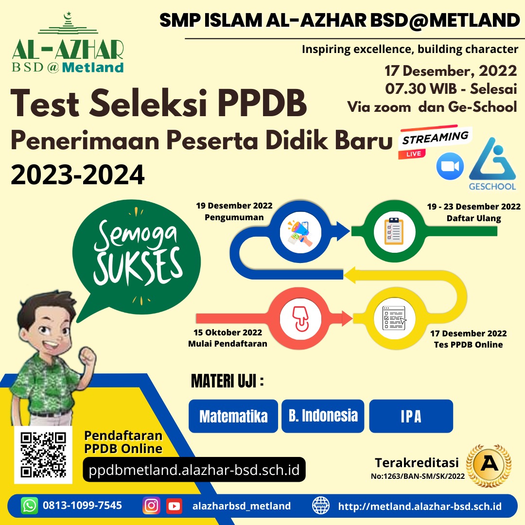 Test PPDB SMP Islam Al-Azhar BSD@Metland